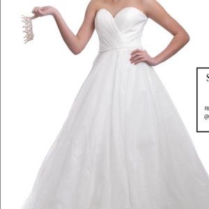 Sherri Hill  53419 ivory glitter size 2 gown